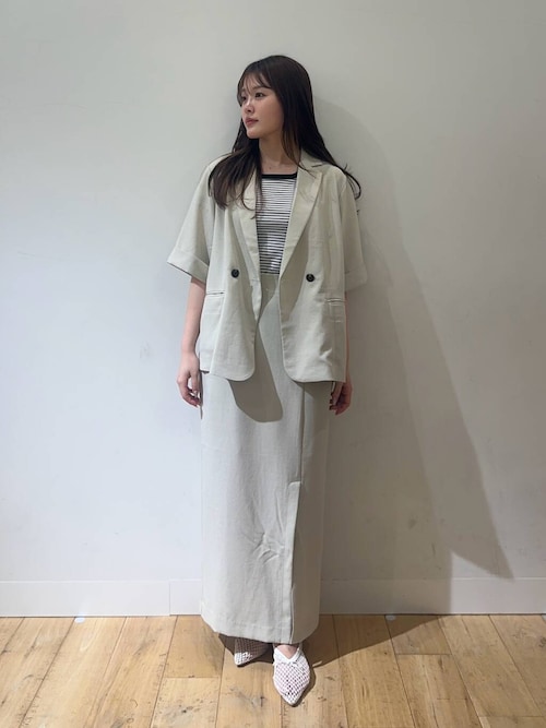『UR TECH DRYLUXE』リネンライクスリットタイトスカート