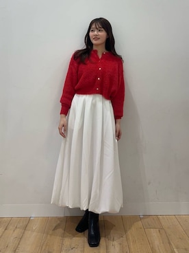 「ショート丈カーディガン」｜riseさん（レディース・160cm）の冬コーディネート