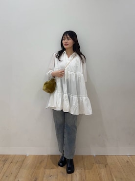 「HEYUMM（ヘユム）のアイテム」を使った、riseさん（レディース・160cm）の秋コーディネート