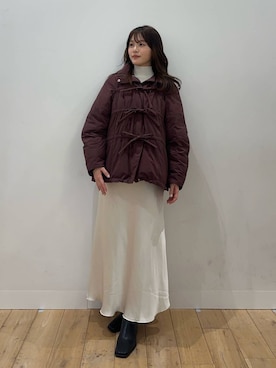 「冬の差し色コーデ」｜riseさん（レディース・160cm）の冬コーディネート