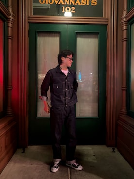 「アイテム（デニムパンツ）」を使った、ryou2211さん（メンズ・187cm）の秋コーディネート