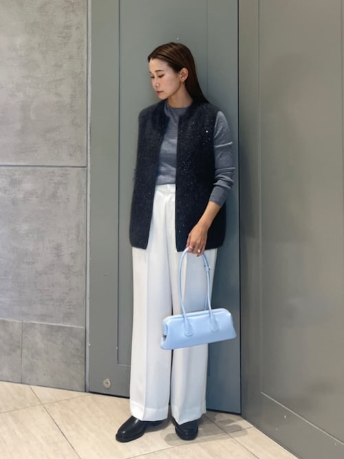 2025AW 現行品　フォックスカシミヤ スパンコール ジップ ベスト フォックスカシミヤ スパンコール ジップ ベスト