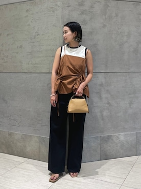「UNITED ARROWS（ユナイテッドアローズ）のアイテム（タンクトップ）」を使った、Kanae Nagahataさん（レディース・159cm）の夏コーディネート
