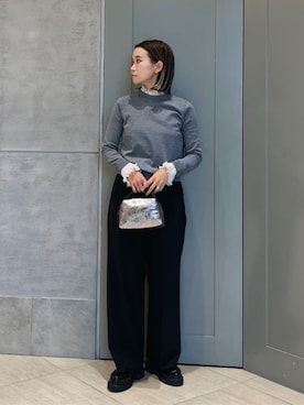 「united arrows」｜「アイテム（スラックス）」を使った、Kanae Nagahataさん（レディース・159cm）の秋コーディネート