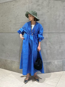 「united arrows」｜「アイテム（帽子）」を使った、Kanae Nagahataさん（レディース・159cm）の春コーディネート
