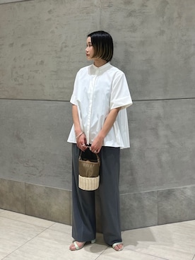 「UNITED ARROWS（ユナイテッドアローズ）のアイテム（かごバッグ）」を使った、Kanae Nagahataさん（レディース・159cm）の春コーディネート