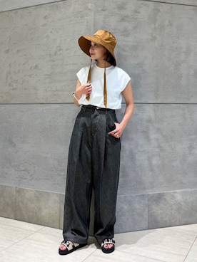 「united arrows」｜「アイテム（帽子）」を使った、Kanae Nagahataさん（レディース・159cm）の夏コーディネート