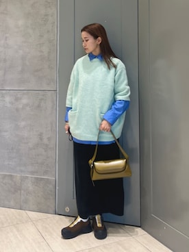 「OSOI（オソイ）のアイテム」を使った、Kanae Nagahataさん（レディース・159cm）の冬コーディネート