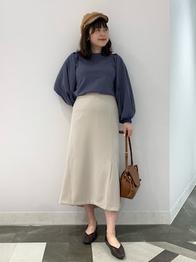 「un dix cors（アンディコール）の《予約》【ALICE MARTHA（アリスマーサ）】ギャザーショルダーバッグ（ショルダーバッグ）」を使った、undmaimaiさん（レディース・163cm）の秋コーディネート