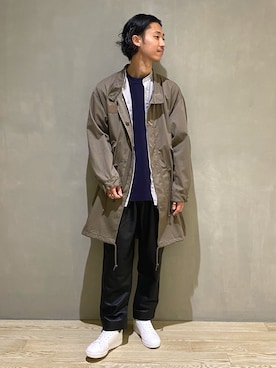 「ADAM ET ROPE'（アダムエロペ）のアイテム（モッズコート）」を使った、mizukiさん（メンズ・176cm）の秋コーディネート