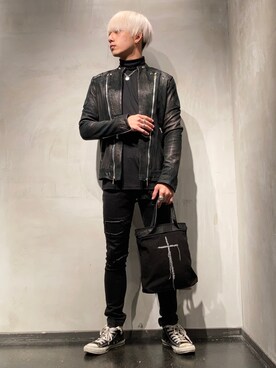 「backlash」｜「アイテム（ライダースジャケット）」を使った、utaさん（メンズ・168cm）の秋コーディネート