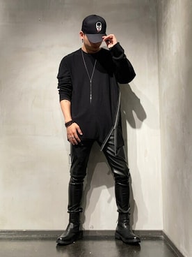 「ISAMU KATAYAMA BACKLASH（イサムカタヤマバックラッシュ）のアイテム（ニット/セーター）」を使った、utaさん（メンズ・168cm）の夏コーディネート