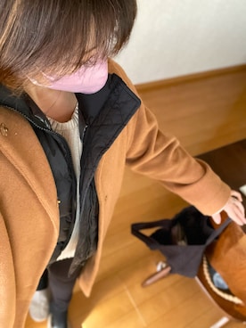 「NANO universe（ナノユニバース）のアイテム（ノーカラーコート）」を使った、yoshiさん（レディース・153cm）の冬コーディネート