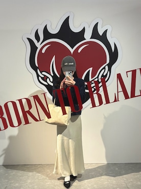 「アイテム（トートバッグ）」を使った、makiさん（レディース・156cm）の秋コーディネート