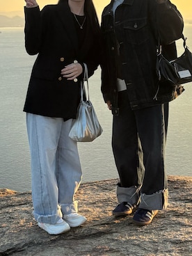 「アイテム（ショルダーバッグ）」を使った、makiさん（レディース・156cm）の秋コーディネート