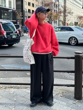 「アイテム（サングラス）」を使った、YUKAさん（レディース・167cm）の冬コーディネート