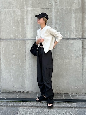 「feepur（フェピュール）のアイテム（カーゴパンツ）」を使った、YUKAさん（レディース・167cm）の春コーディネート