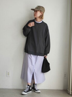 「feepur（フェピュール）のアイテム（スウェット）」を使った、YUKAさん（レディース・167cm）の夏コーディネート