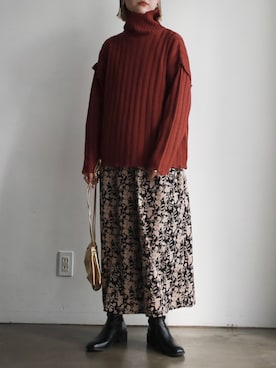 「feepur（フェピュール）のアイテム（ステンカラーコート）」を使った、YUKAさん（レディース・167cm）の秋コーディネート