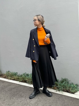 「Firsthand（ファーストハンド）のアイテム（ブーツ）」を使った、YUKAさん（レディース・167cm）の秋コーディネート