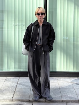 「アイテム（サンダル）」を使った、YUKAさん（レディース・167cm）の冬コーディネート