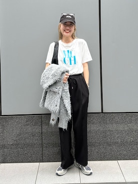 「みんなの白Tフェス」｜「アイテム（ハンドバッグ）」を使った、YUKAさん（レディース・167cm）の夏コーディネート