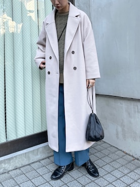 「feepur（フェピュール）のアイテム（チェスターコート）」を使った、YUKAさん（レディース・167cm）の冬コーディネート
