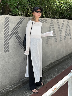「アイテム（サンダル）」を使った、YUKAさん（レディース・167cm）の夏コーディネート