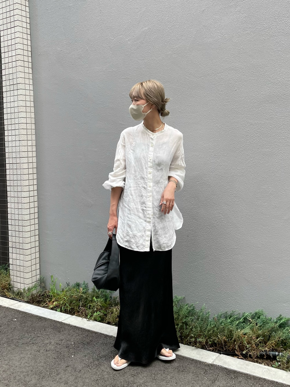 【金子綾×FRAMeWORK】マオカラー ロングシャツ FRAMeWORK（フレームワーク）の「【金子綾×FRAMeWORK】マオカラー