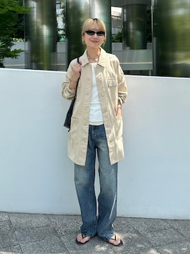 「アイテム（ジャケット/アウター）」を使った、YUKAさん（レディース・167cm）の夏コーディネート