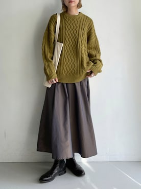 「オーロラスカート」｜YUKAさん（レディース・167cm）の秋コーディネート