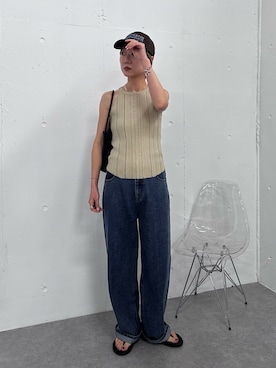 「feepur（フェピュール）のアイテム（帽子）」を使った、YUKAさん（レディース・167cm）の春コーディネート