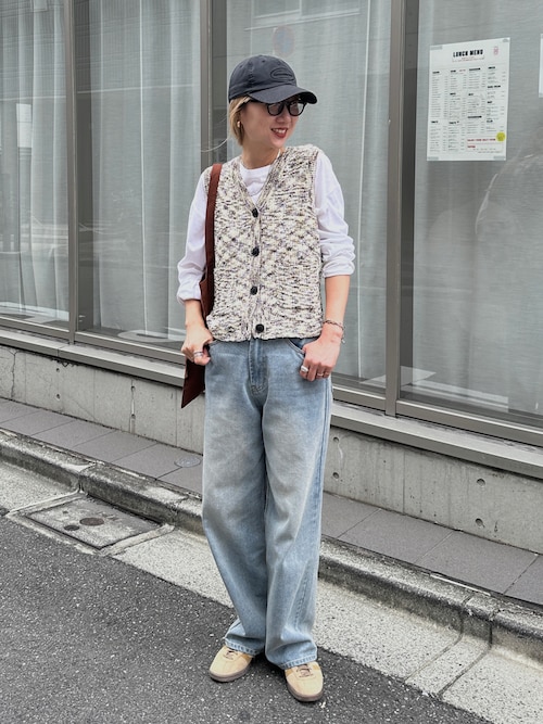 ハンドウォッシャブル】ミックスネップVニットベスト（ベスト