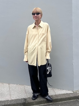 「アイテム（ボストンバッグ）」を使った、YUKAさん（レディース・167cm）の秋コーディネート