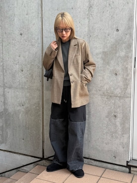 「feepur（フェピュール）のウール混テーラードジャケット（テーラードジャケット、ベージュ系）」を使った、YUKAさん（レディース・167cm）の秋コーディネート