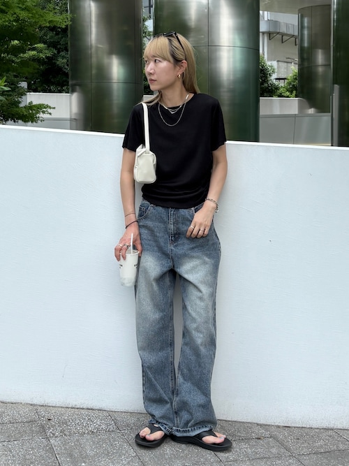 サイドギャザースラブシアーTee