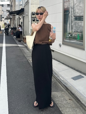 「アイテム（バッグ、ホワイト系）」を使った、YUKAさん（レディース・167cm）の夏コーディネート