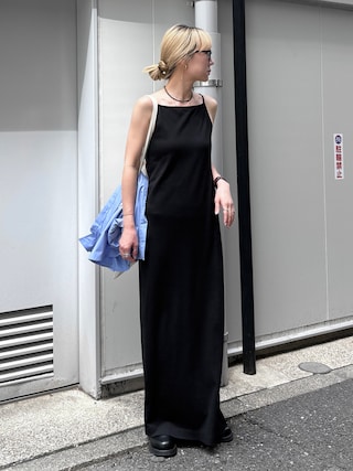 「feepur(フェピュール)の【TALL/2Tサイズあり】カットリブキャミワンピース(ワンピース)」を使った、YUKAさん(レディース・167cm)の春コーディネート