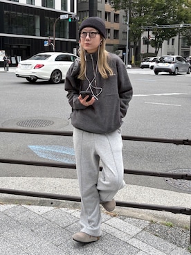 「アイテム（スリッポン）」を使った、YUKAさん（レディース・167cm）の秋コーディネート