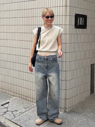 「feepur(フェピュール)の【ハンドウォッシャブル】フレンチニットトップス(ニット/セーター)」を使った、YUKAさん(レディース・167cm)の夏コーディネート