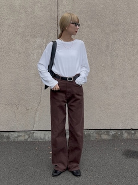 「アイテム（サングラス）」を使った、YUKAさん（レディース・167cm）の秋コーディネート