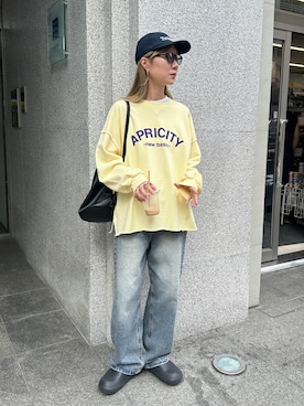 「アイテム（デニムパンツ）」を使った、YUKAさん（レディース・167cm）の秋コーディネート
