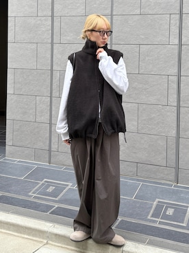 「アイテム（サングラス）」を使った、YUKAさん（レディース・167cm）の秋コーディネート