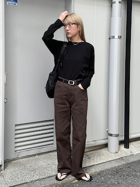 「feepur（フェピュール）のアイテム（パンツ）」を使った、YUKAさん（レディース・167cm）の春コーディネート