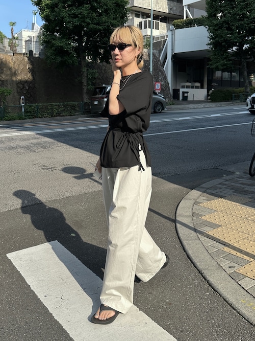 アシンメトリーウエストロープラグランTee