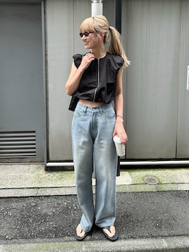 「H&M（エイチ・アンド・エム）のアイテム（ハンドバッグ）」を使った、YUKAさん（レディース・167cm）の夏コーディネート