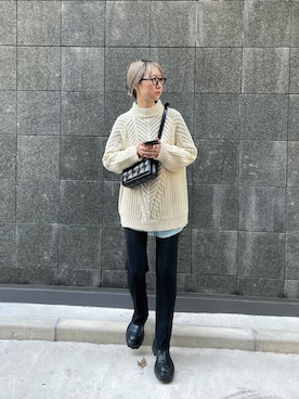 「Firsthand（ファーストハンド）のアイテム（ブーツ）」を使った、YUKAさん（レディース・167cm）の冬コーディネート