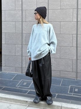 「アイテム（サンダル）」を使った、YUKAさん（レディース・167cm）の冬コーディネート