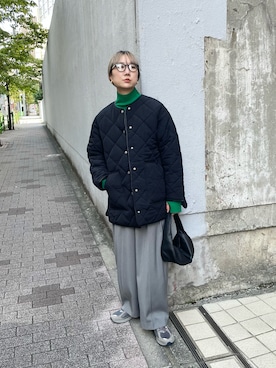 「feepur（フェピュール）のアイテム（ノーカラーコート）」を使った、YUKAさん（レディース・167cm）の秋コーディネート