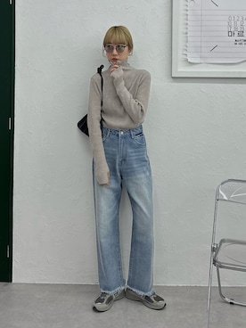 「アイテム（サングラス）」を使った、YUKAさん（レディース・167cm）の秋コーディネート